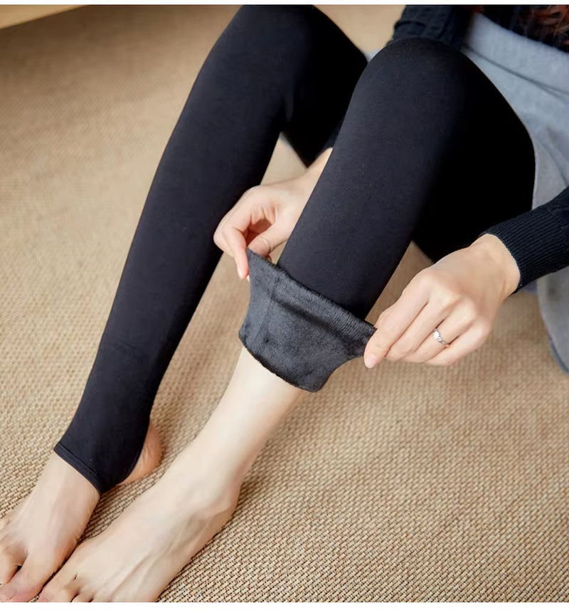 Wholesale Hot Sale Warm 500G Legging Women Winter Thick Fleece Tight Translucent Thermal Cashmere Pantyhose
